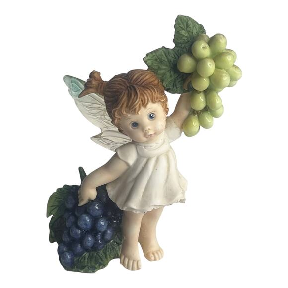 VTG My Little Kitchen Fairies GRAPES FAIRIE Fruit Wine Angel Fairy Figure 2003 - Picture 1 of 6